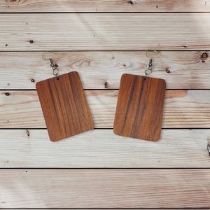 Bolivian Rosewood Statement Earrings.